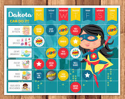 Superhero Girl Reward Chart