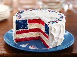 Red White And Blue Layered Flag Cake Recipe Flag Cake Recipe 4th Of July Desserts Patriotic Desserts