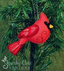 Cardinal Sewing Pattern Pdf Backyard Bird Stuffed Ornament Etsy Felt Christmas Ornaments Felt Ornaments Felt Christmas