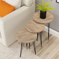 Pick identical small accent tables for either side of the bed or mix and match them for a more eclectic style. Amazon Com Set Of 3 Nesting End Tables Pak Home Round Stacking Coffee Side Tables For Small Spaces Nightstand Bedside Table With Metal Legs For Bedroom Living Room Home Office Sturdy Easy Assembly