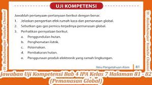Maybe you would like to learn more about one of these? Jawaban Uji Kompetensi Bab 4 Ipa Kelas 7 Halaman 81 82 Pemanasan Global Youtube