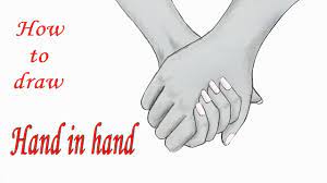 Holding hands together family silhouette couple unity love man people parents. How To Draw Holding Hands Step By Step Very Easy Art Video Youtube