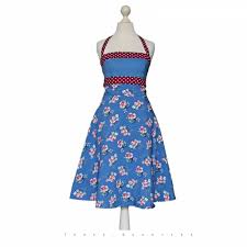 Blau sind alle meine kleider! Kleid Blau Dunkelrot Punkte Blumen Sommerkleid
