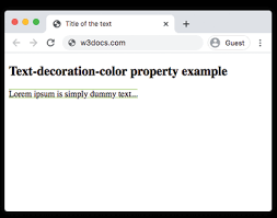 Note that this value is deprecated in favor of css animations. Css Text Decoration Color Property Syntax Values Examples