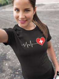 Swiss Flag Heartbeat Shirt: Proud Switzerland Gift