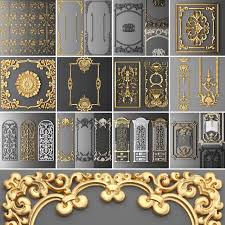 3d Stucco Molding Frame Turbosquid 1197335 Cornice Design Baroque Decor Baroque Frames