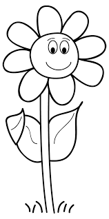 Daisysmiling Line Jpg 597 1200 Cartoon Flowers Black And White Cartoon Flower Drawing