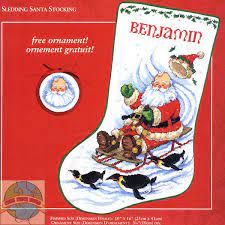 Aida 18, white 186w x 329h stitches size(s): Jca Sledding Santa Stocking Cross Stitch World Cross Stitch Christmas Stockings Holiday Cross Stitch Christmas Cross Stitch Patterns Free