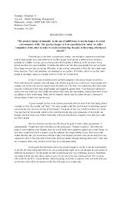 Prior to starting a reflection paper, you need to articulate and integrate your classroom experiences and core theme of readings or observations. Reflection Paper
