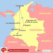 Colombia karte page, view colombia politisch, physisch, country maps, satellit bilder photos and wo ist colombia location in world karte. Stepmap 109017 Naturreise Kolumbien Landkarte Fur Kolumbien