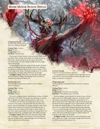 Minor Blood Magic Ii Dnd Unleashed A Homebrew Expansion For 5th Edition Dungeons And Dragons