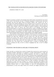 Pdf The Translation Of Business English Discourse Into Spanish