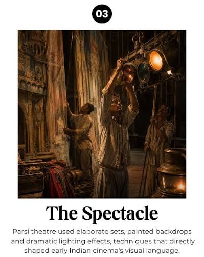 Painted backdrops. Dramatic gas lighting. Mythology mixed with Shakespeare. Bombay's Parsi theatre built the techniques Bollywood later claimed as its own invention. #Bombay #ParsiTheatre #BombayHistory #MumbaiHistory #IndianCinemaHistory