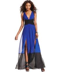 Bcbgmaxazria Dress Sleeveless Colorblocked V Neck Gown Womens Dresses Macy S Bcbgmaxazria Dresses Dresses Review Dresses