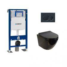Geberit conçoit, développe et fabriique toute une gamme de wc suspendus afin de répondre à toutes les configurations de coin toilettes. Pack Geberit Up320 Cuvette Sans Bride Kelos Noir Brillant Plaque