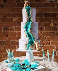 Edible Marble Swirl Wedding Cake With Rock Sugar Clusters To Resemble Natural Geode Crystals Geode Cake Wedding Geode Cake Crystal Cake