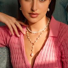 Girocollo elastico donna Rue Des Mille WhiteSide in argento con perle