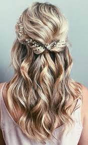 Wedding Crystal Comb With Loose Waves Hair Pieces Half Up Wedding Hair Wedding Hairstyles Medium Length