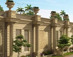 Farm House Classic Boundary Wall On Behance House Front Wall Design Exterior Wall Design House Outer Design