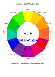 Color Wheel Chart Templates Samples Forms