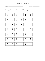 Rajah 1 menunjukkan sekeping kad nombor. Pola Nombor Maths Tahun1
