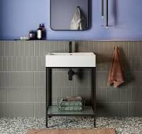 Pierre 24 Single, Freestanding, Matte Black Metal Frame Bathroom Vanity