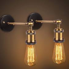 Wandlampe Vintage Innen Wandleuchte Mit Einstellbar Messing Kopf Retro Industrie Wandstrahler E27 Sockel Fur Dachboden Ter Wandstrahler Wandlampe Wandleuchte