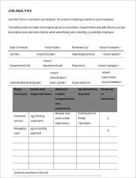 Job Analysis Template 12 Free Word Excel Documents Download Free Premium Templates