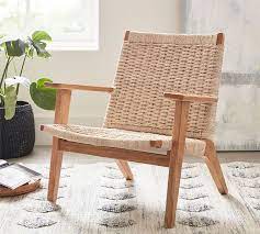Woven Occasional Armchair Pottery Barn In 2020 Occasional Armchairs Leather Armchair Occasional Chairs