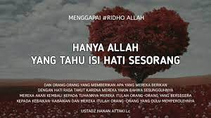 Menurut saya, yang tahu kapan kiamat itu akan tiba hanya tuhan saja yang tahu. Hanya Allah Yang Tahu Isi Hati Sesorang Hanan Attaki Youtube