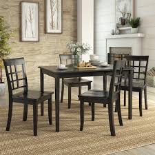 Weston Home Lexington 5 Piece Dining Set With Window Back Chairs Large Dining Table Woven Dining Chairs Dining Table