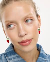 Elena Red Heart Drop Earrings