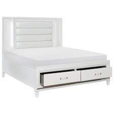 Glass lights give a clean, airy feel to a powder room or foyer. 1616w 1 Queen Platform Bed With Led Lighting And Footboard Storage