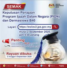 Program dermasiswa b40 tahun 2020 hanya dibuka kepada pelajar lepasan spm tahun 2019 sahaja. Semakan Keputusan Pidn Dermasiswa B40