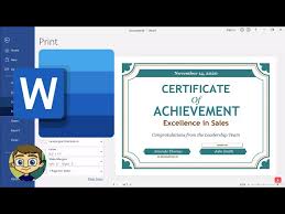 Creating A Certificate In Microsoft Word Youtube