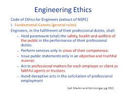 A properly framed code is, in effect, a form of legislation within the company binding on its employees, with specific sanctions for violation of the code. Engineering Ethics Ge 105 Introduction To Engineering Design Ppt Video Online Download