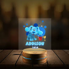 Stream blues clues you series follow blue as she invites viewers to join her and josh on a clueled adventure and solve a puzzle in each episode with each signature paw print blue identifies clues in. Bedroom Blues Clues Lamp Night Light Custom Name Birthday Gift Bobotemp