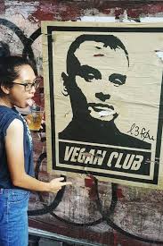 Street Art NewsPrint Poster Vegan Club Matt Skiba signed L3F0u  @misskalefornia @audrey.hm @john.karas @artivismgalleries  @_actions_not_words