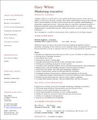 Free 8 Sample Marketing Executive Resume Templates In Ms Word Pdf