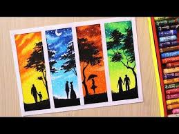 How To Draw Four Season Scenery Drawing And Painting For Beginners Step By Step Youtube In 2020 Painting Four Seasons Painting Tree Painting