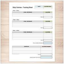 printable calories tracking sheet daily calorie counting