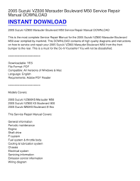 Boulevard pdf, user and service manuals. Calameo 2005 Suzuki Vz800 Marauder Boulevard M50 Service Repair Manual Download