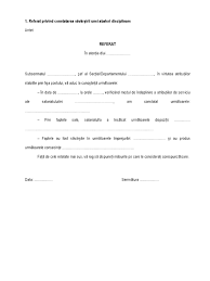 Model proces verbal privind desfăşurarea procedurii cercetării disciplinare 8 comisia numita pentru efectuarea cercetarii disciplinare prealabile are obligatia de a lua o nota. Model Referat Privind Savarsirea Unei Abateri Disciplinare