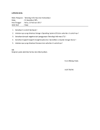 Soal dan jawaban tik kelas 9 semester 2. Latihan Soal Mata Pelajaran Tik Kelas Ix Cara Mengajarku