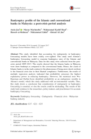 Maybank is the largest bank in the country in terms of total assets and market capitalization. Pdf Bankruptcy Profile Of The Islamic And Conventional Banks In Malaysia A Post Crisis Period Analysis
