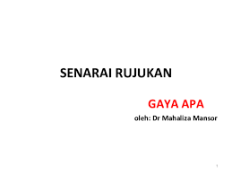 Berikan tanda kutip untuk mengawali dan mengakhiri kutipan tersebut. Pdf Senarai Rujukan Apa15jan2014 Zalina Yaacob Academia Edu