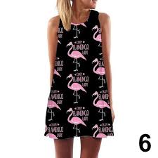 Women S Flamingo Print Summer Dress Just Pink About It Flamingo Dress Flamingo Fashion Boho Print Dress