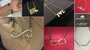 All kinds of personalized mangalsutra designs like name. Definitive Guide On Customized Mangalsutra Designs Personalized Gold Mangalsutras With Name Initials Zodiac Sunsigns