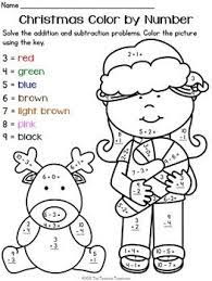 Freebie Your Students Will Love Practicing Addition And Subtraction Facts With Thes Christmas Math Worksheets Christmas Kindergarten Christmas Color By Number