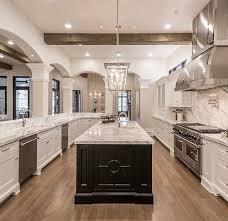 The Perfect Kitchen Warm Floors White Perimeter Kitchens Contrasting Black Island And Simpke White Dream Kitchens Design Dream House Decor Dream Home Design